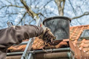 cleaning gutters the hard way