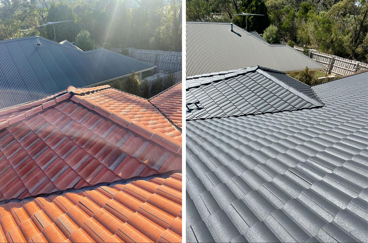 a repainted tile roof in Melbourne