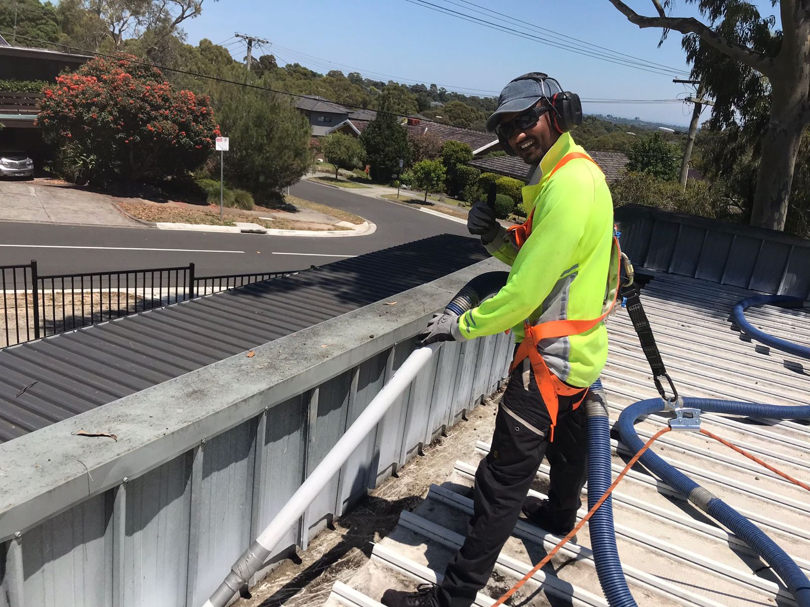 Professional vacuum gutter cleaning method used by PorterVac in Melbourne